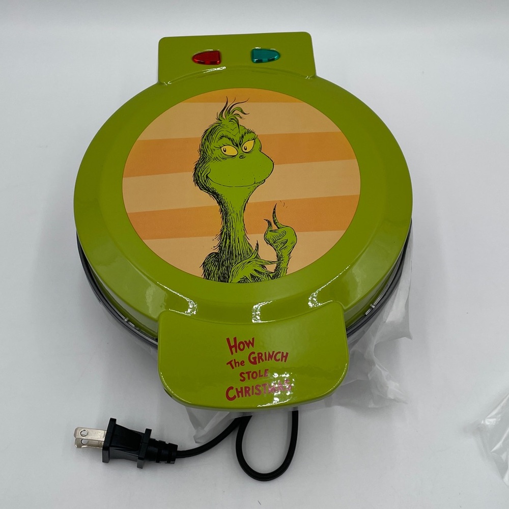 Grinch Waffle Maker Dr Seuss Non-Stick Plates - Picture 3 of 10